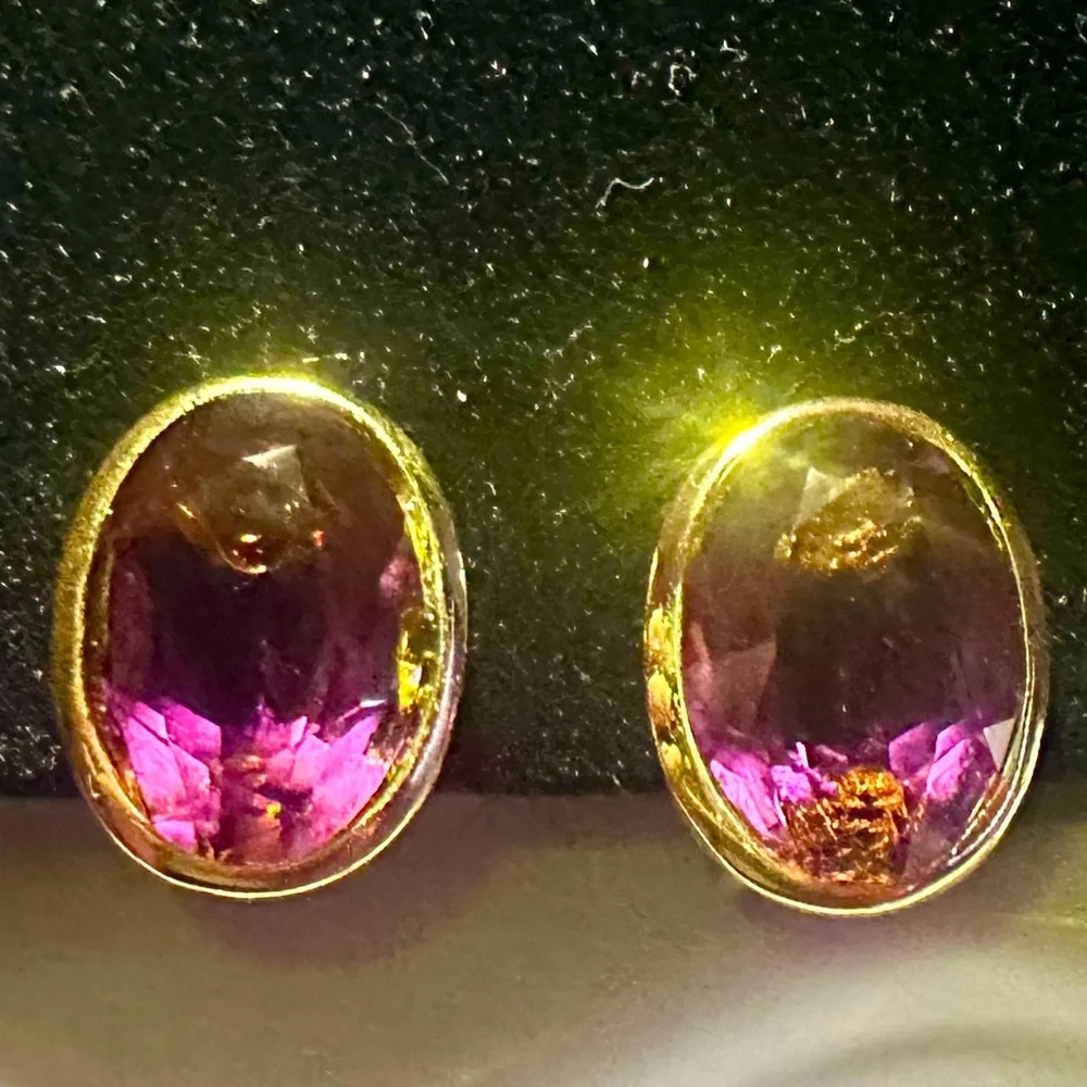 Vintage Christian DIOR Amethyst Crystal Earrings - Picture 5 of 5